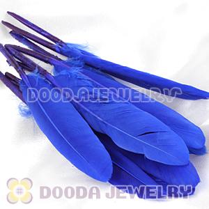Ocean Blue Red Goose Satinette Wing Feather Hair Extensions Wholesale