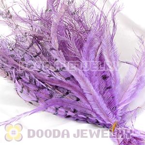 Lavender Thin Striped Grizzly Bird Feather Hair Extension Wholesale