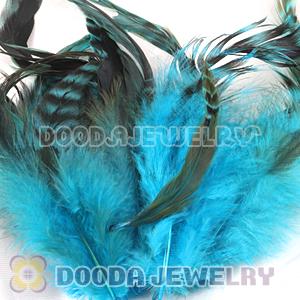 Natural Striped Blue Grizzly Rooster Feather Hair Extensions Wholesale