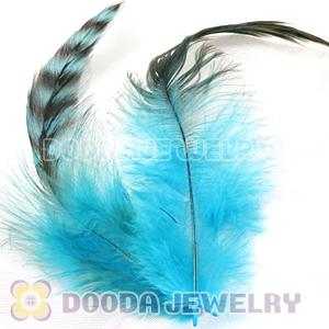 Natural Striped Blue Grizzly Rooster Feather Hair Extensions Wholesale