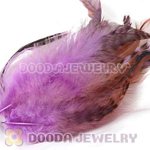 Natural Striped Fushia Grizzly Rooster Feather Hair Extensions Wholesale