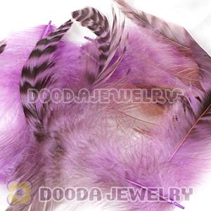 Natural Striped Fushia Grizzly Rooster Feather Hair Extensions Wholesale