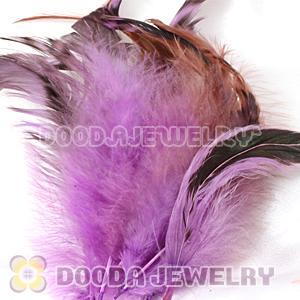 Natural Striped Fushia Grizzly Rooster Feather Hair Extensions Wholesale