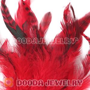 Natural Striped Red Grizzly Rooster Feather Hair Extensions Wholesale