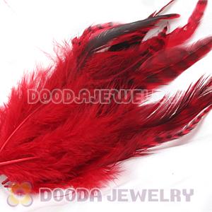Natural Striped Red Grizzly Rooster Feather Hair Extensions Wholesale