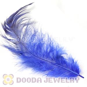 Natural Striped Royal Blue Grizzly Rooster Feather Hair Extensions Wholesale