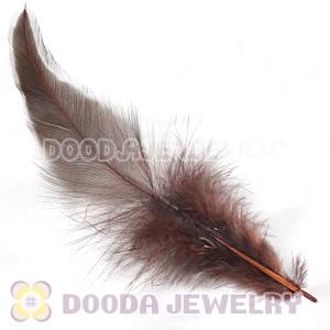 Natural Short Brown Grizzly Rooster Feather Hair Extensions Wholesale