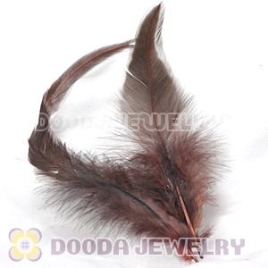Natural Short Brown Grizzly Rooster Feather Hair Extensions Wholesale