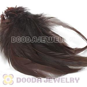 Natural Short Brown Grizzly Rooster Feather Hair Extensions Wholesale