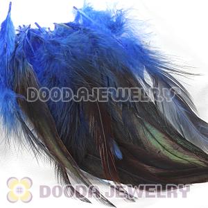 Natural Short Navy Grizzly Rooster Feather Hair Extensions Wholesale