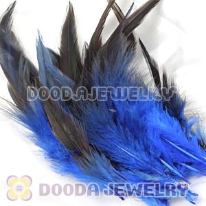 Natural Short Navy Grizzly Rooster Feather Hair Extensions Wholesale