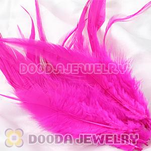 Natural Short Magenta Grizzly Rooster Feather Hair Extensions Wholesale