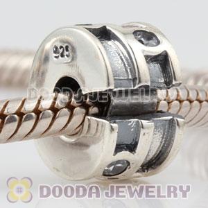European Style 925 Silver Clip Beads with CZ Stone