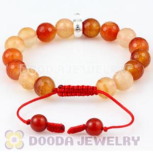 Handmade Style Tscharm Charm Bracelet Faceted Agate and Sterling Silver Beads