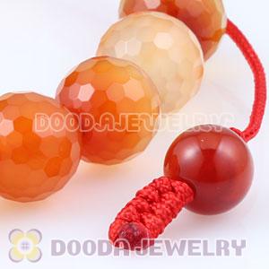 Handmade Style Tscharm Charm Bracelet Faceted Agate and Sterling Silver Beads