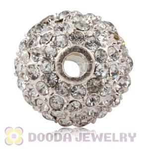 12mm Handmade Alloy Beads With White Crystal Wholesale