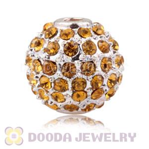 10mm Handmade Alloy Beads With Yellow Crystal Wholesale