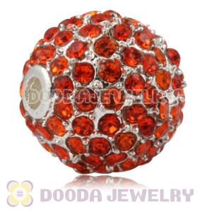 12mm Handmade Alloy Beads With Red Crystal Wholesale