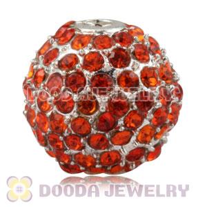 12mm Handmade Alloy Beads With Red Crystal Wholesale