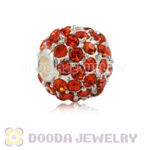 8mm Handmade Alloy Beads With Red Crystal Wholesale