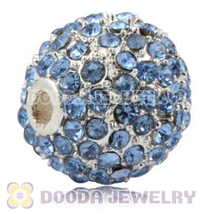 12mm Handmade Alloy Beads With Blue Crystal Wholesale