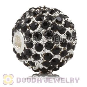 12mm Handmade Alloy Beads With Black Crystal Wholesale