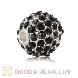10mm Handmade Alloy Beads With Black Crystal Wholesale