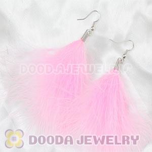 Wholesale Cheap Pink Fluffy Feather Earrings 