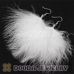 Wholesale Cheap Snow White Fluffy Feather Earrings 