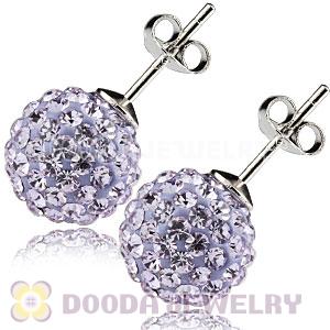 10mm Sterling Silver Lavender Czech Crystal Stud Earrings Wholesale