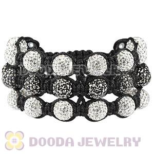 Fashion TresorBeads Bracelets With Pave Czech Crystal and Hematite Beads 