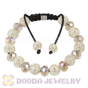Fashion Alloy Crystal Bracelets With Yellow Faceted Crystal Glass Bead