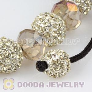 Fashion Alloy Crystal Bracelets With Yellow Faceted Crystal Glass Bead