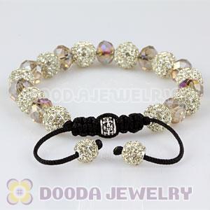 Fashion Alloy Crystal Bracelets With Yellow Faceted Crystal Glass Bead