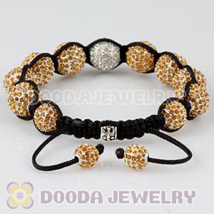 Yellow Disco Ball Bead Fashion Alloy Crystal Bracelets Wholesale
