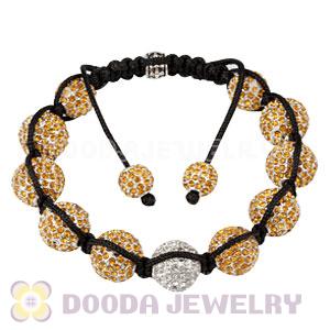 Yellow Disco Ball Bead Fashion Alloy Crystal Bracelets Wholesale