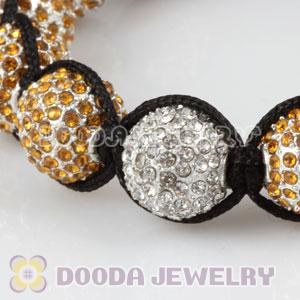 Yellow Disco Ball Bead Fashion Alloy Crystal Bracelets Wholesale