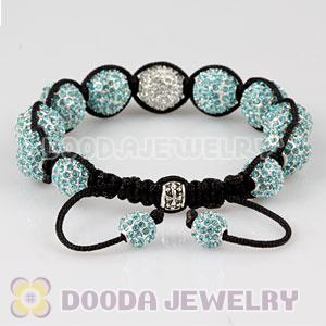 Cyan Disco Ball Bead Fashion Alloy Crystal Bracelets Wholesale