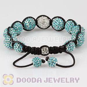 Teal Disco Ball Bead Fashion Alloy Crystal Bracelets Wholesale