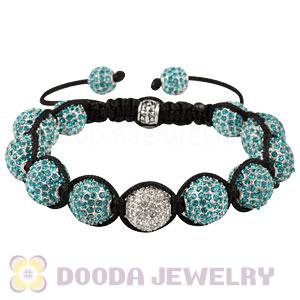 Teal Disco Ball Bead Fashion Alloy Crystal Bracelets Wholesale