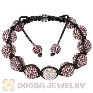 Purple Disco Ball Bead Fashion Alloy Crystal Bracelets Wholesale
