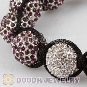 Purple Disco Ball Bead Fashion Alloy Crystal Bracelets Wholesale