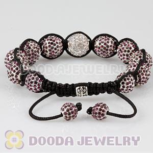 Purple Disco Ball Bead Fashion Alloy Crystal Bracelets Wholesale