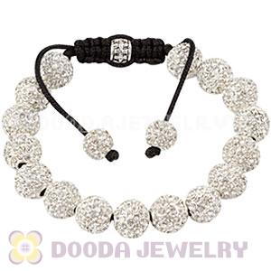 Cheap White Disco Ball Bead Alloy Crystal Bracelets Wholesale