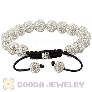 Cheap White Disco Ball Bead Alloy Crystal Bracelets Wholesale