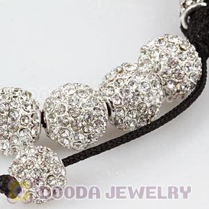 Cheap White Disco Ball Bead Alloy Crystal Bracelets Wholesale
