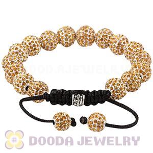 Cheap Yellow Disco Ball Bead Alloy Crystal Bracelets Wholesale