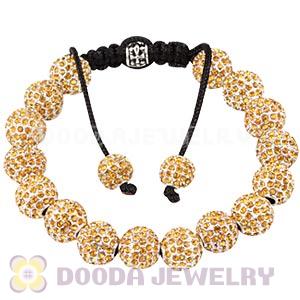Cheap Yellow Disco Ball Bead Alloy Crystal Bracelets Wholesale
