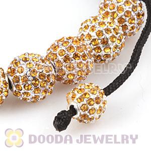 Cheap Yellow Disco Ball Bead Alloy Crystal Bracelets Wholesale