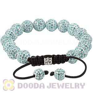 Cheap Cyan Disco Ball Bead Alloy Crystal Bracelets Wholesale
